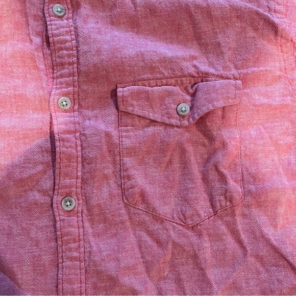 Old Navy Slim-Fit Everyday Short-Sleeve Linen-Blend Shirt in Apple Guava Size XL - Picture 3 of 7